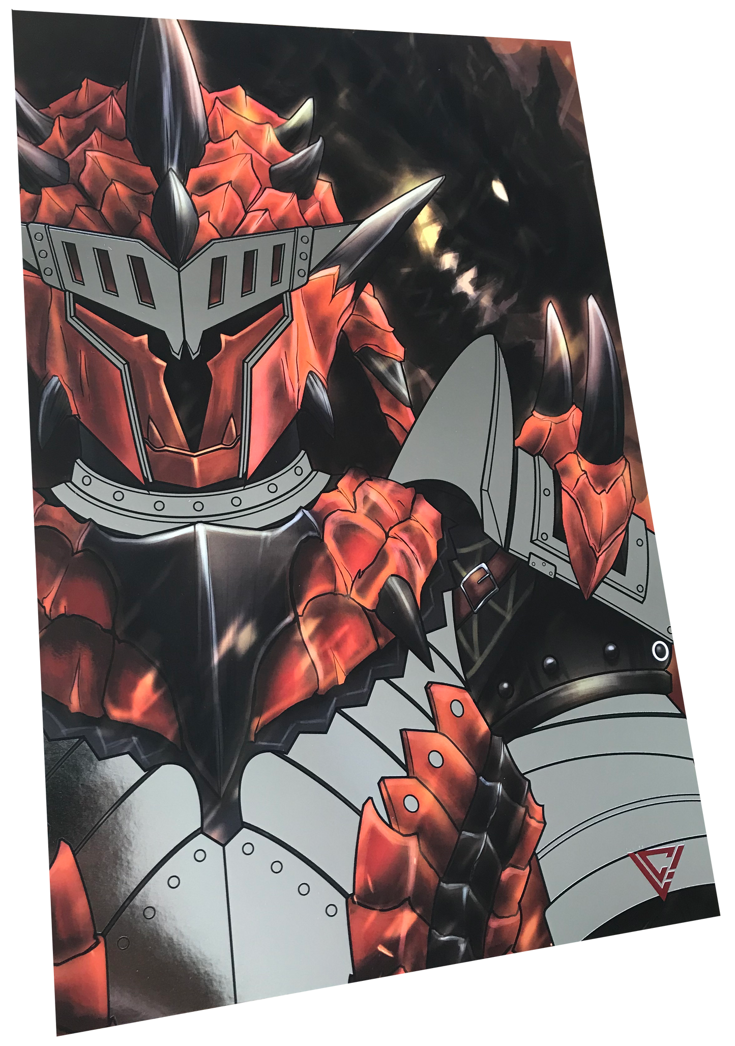 Monster Hunter Rathalos Armor Premium Silver Foil Poster - 11" x 17"