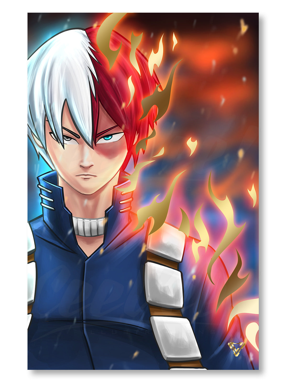 Todoroki Premium Gold Foil Poster - 11" x 17"